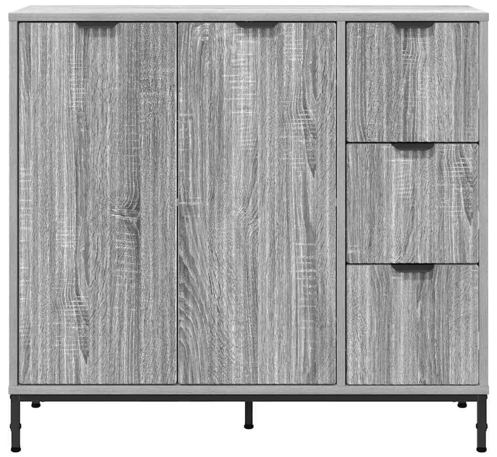 Széf fiókkal Szürke sonoma 89.5 x 33 x 82 cm Faanyag