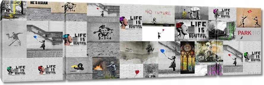 Vászonkép 170x50 Mix Banksy
