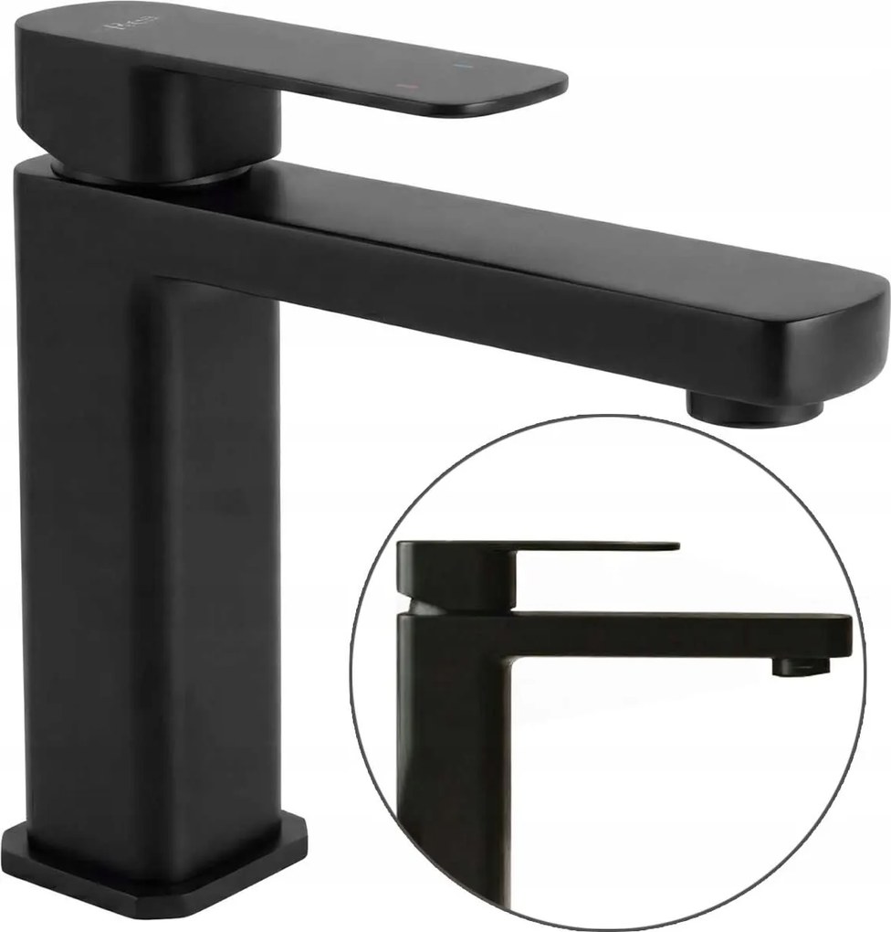 Matt fekete alacsony mosdó csaptelep beépített perlátorral