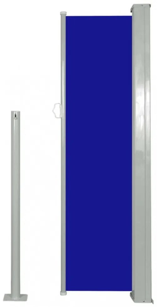 kék behúzható oldalsó napellenző 120 x 300 cm