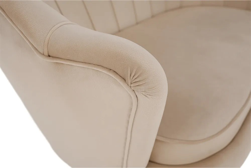 Pad Art-deco stílusban, bézs Velvet anyag/gold chróm-arany, NOBLIN