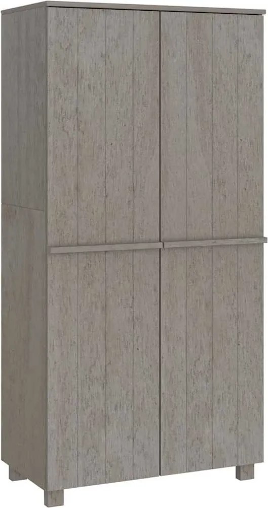vidaXL HAMAR világosszürke tömör fenyőfa gardrób 89 x 50 x 180 cm
