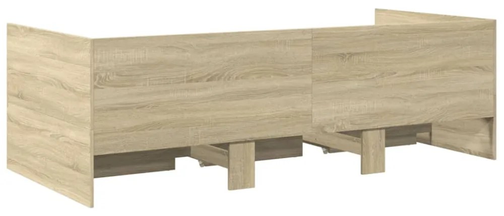 sonoma tölgy kanapéágy fiókkal matrac nélkül 90x200 cm