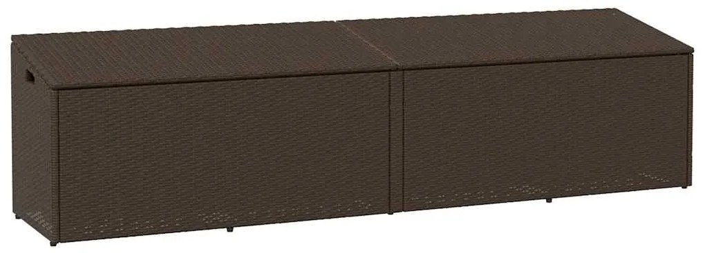 vidaXL barna polyrattan kerti tárolóláda 220x50x58 cm