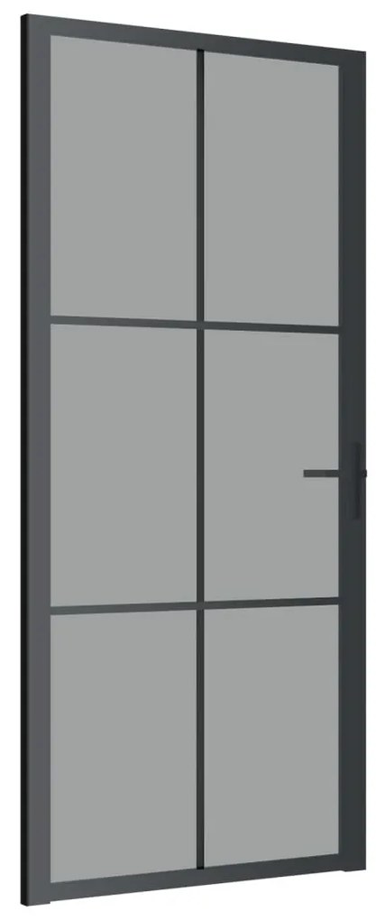 Fekete ESG üveg és alumínium beltéri ajtó 93 x 201,5 cm