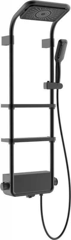 Mexen Dazz fali zuhanykészlet esőztetővel és csapteleppel, fekete- 78107-70