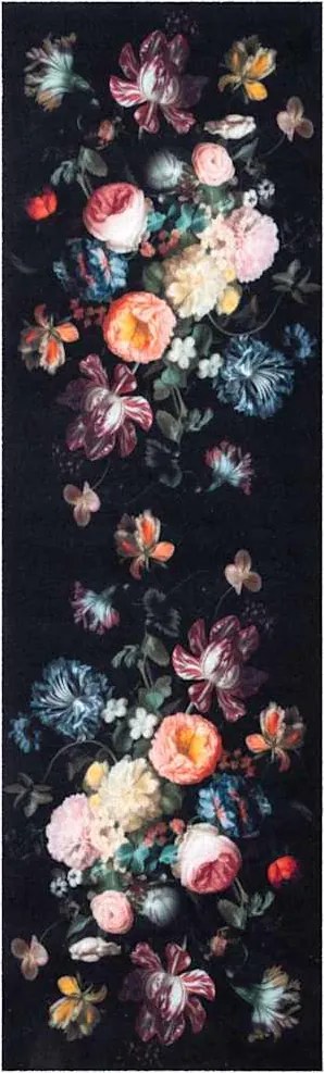 vidaXL Konyhai szőnyeg Fekete 150 x 45 cm Bársony