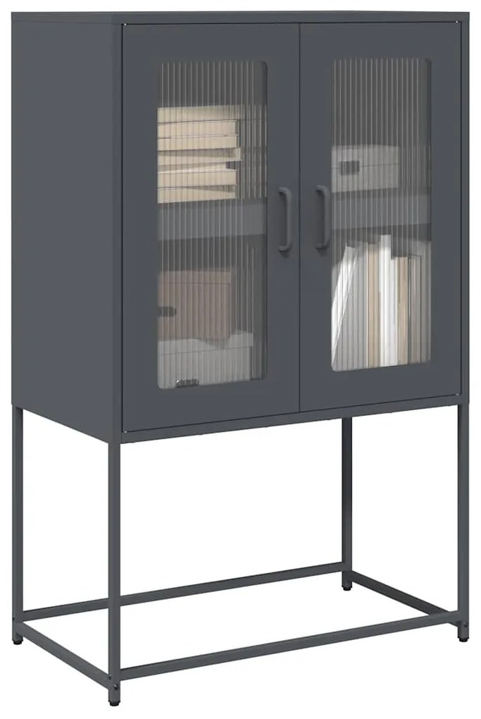 Highboard antracit 68x39x107 cm Acél