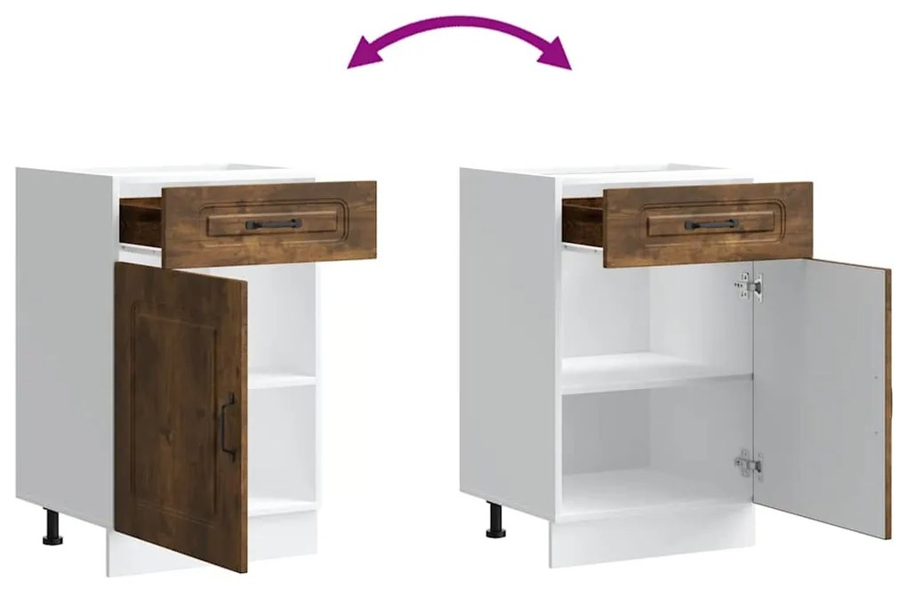 Konyhai alapszekrény Kalmar füstölt tölgy műfa