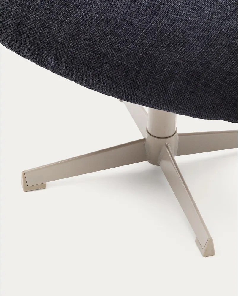 Sötétkék zsenília lábtartó Teryl – Kave Home