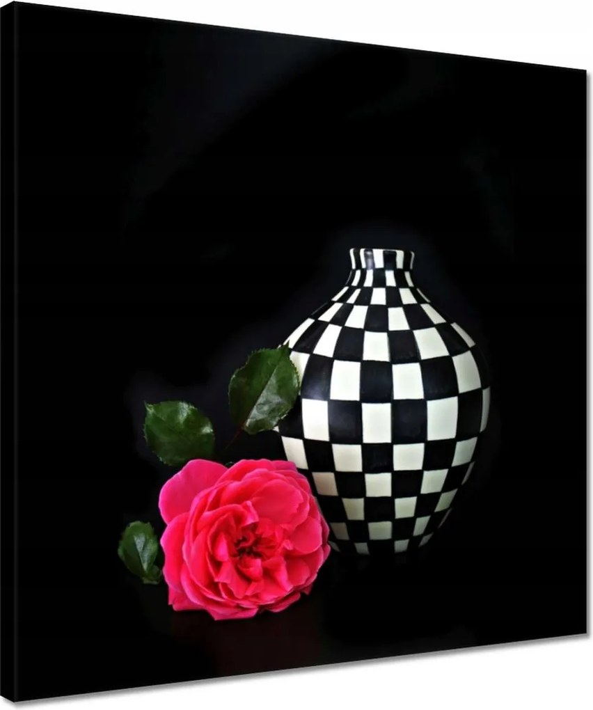 Vászonkép 40x40 Kockás váza