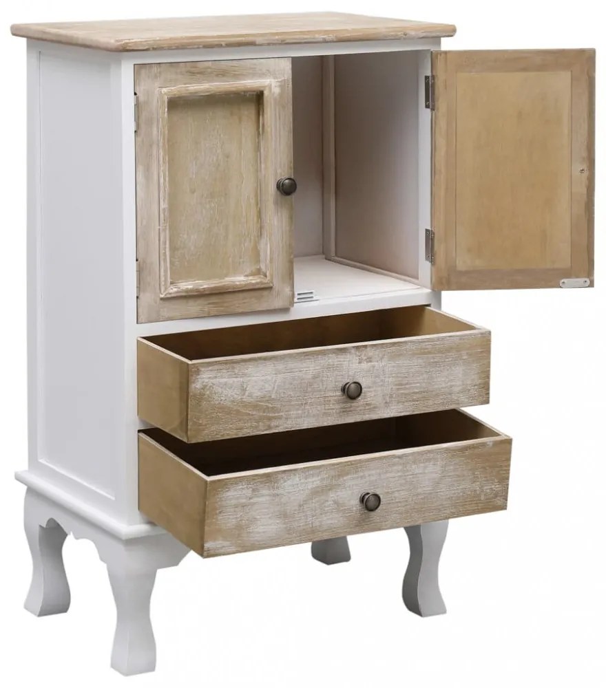 vidaXL fehér fa fiókos szekrény 50 x 30 x 80 cm