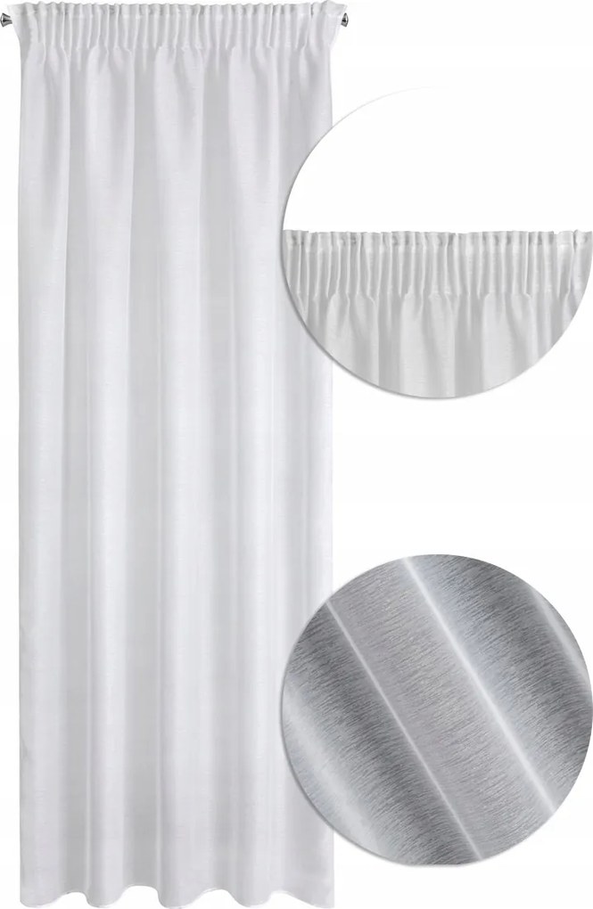 Függöny kész erkélyfüggöny fehér nappali függöny 140x250 cm Rebecca