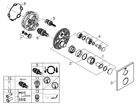 GROHE 24080000 - GROHTHERM termosztátos kádcsaptelep, fényes króm