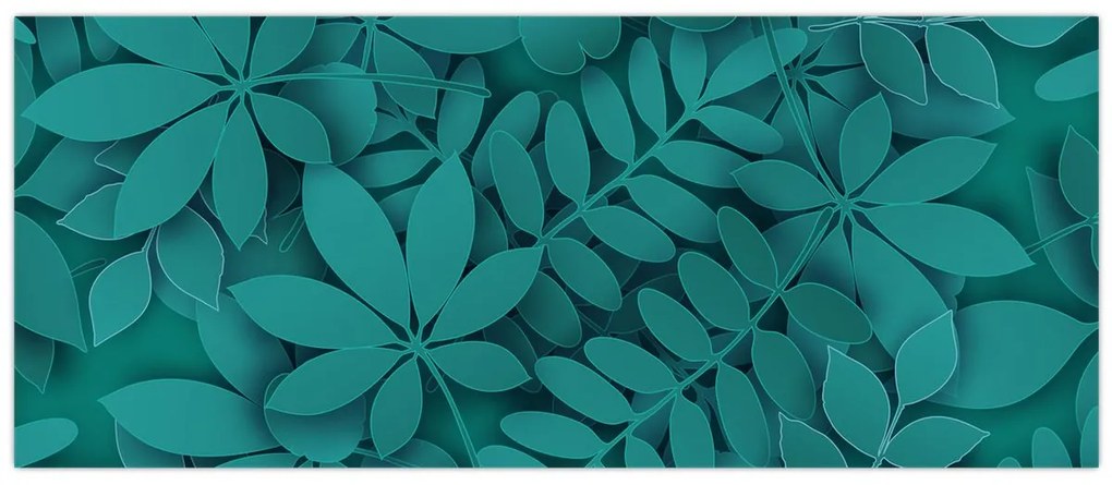 Kép - Türkiz levelek (120x50 cm)