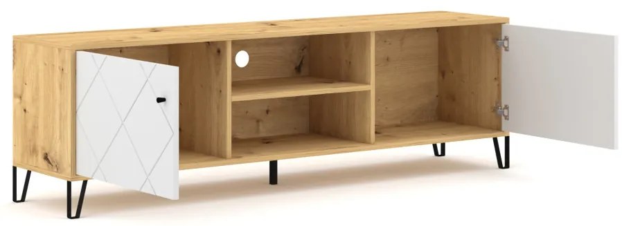 RTV BILBAO BO02 LE dąb artisan/biały 2K