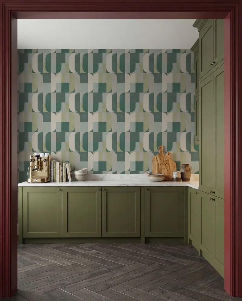 Esselle Home A La Mode Atton bézs-szürke geometrikus vlies tapéta – 100619EH