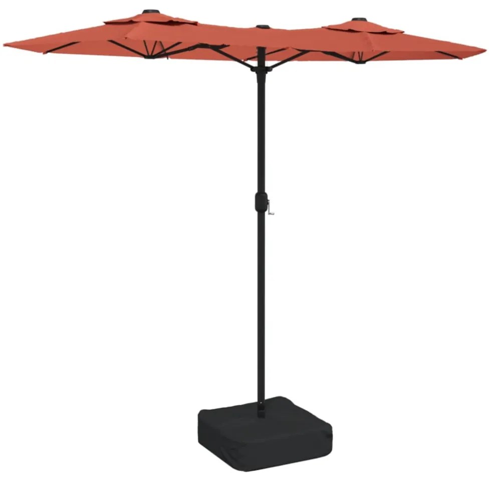 terrakotta dupla tetős LED-es napernyő 316x240 cm