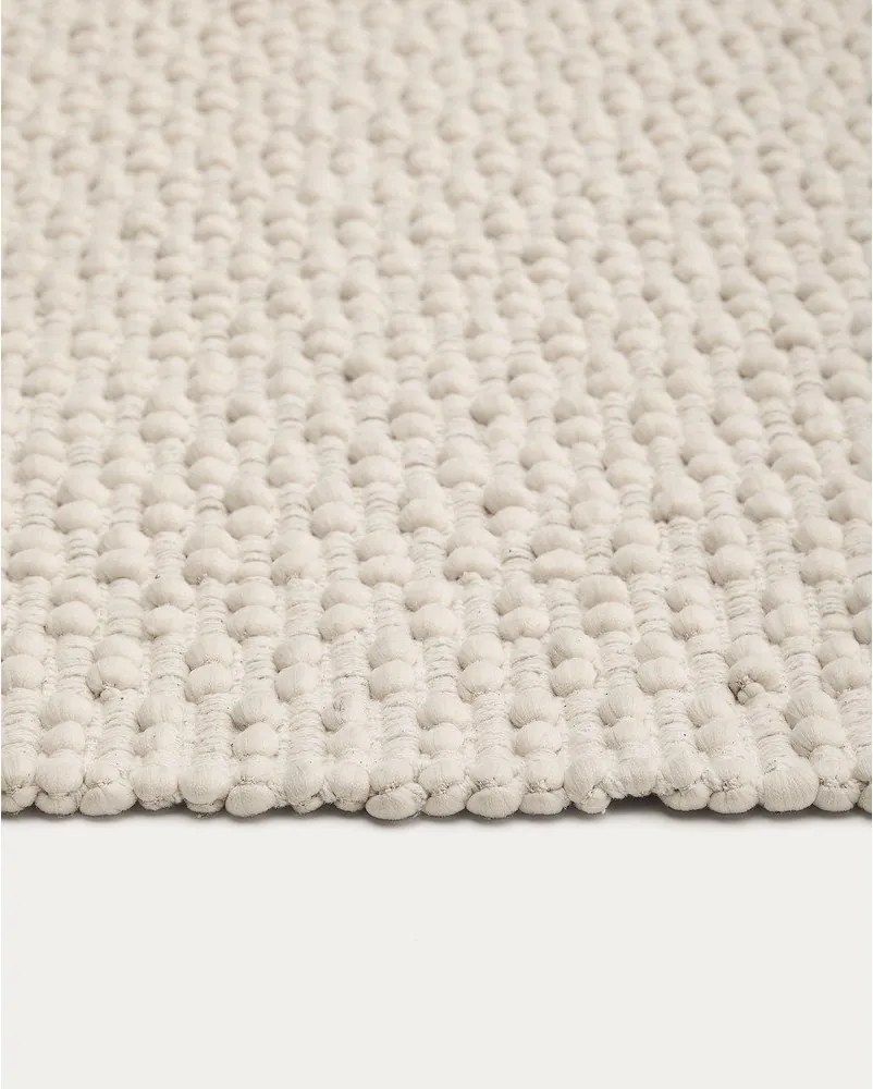 Krémszínű kézi szövésű pamutkeverék szőnyeg 160x230 cm Mascarell – Kave Home