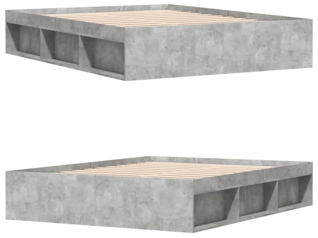 betonszürke ágykeret 140x190 cm