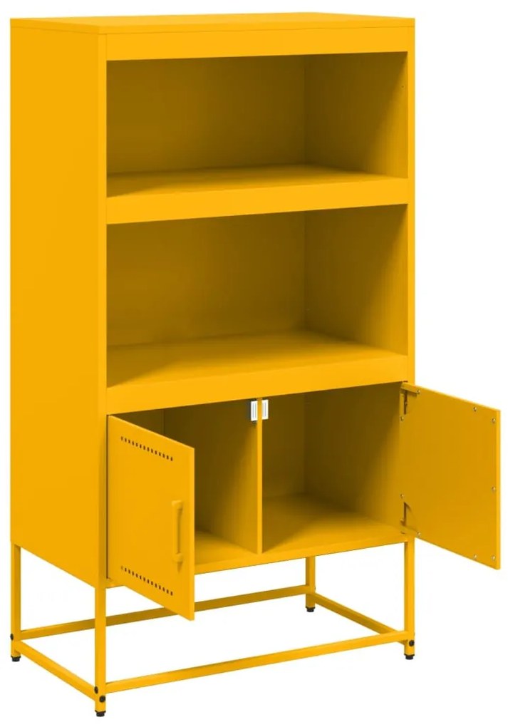 mustársárga acél magasszekrény 68,5 x 38,5 x 123,5 cm
