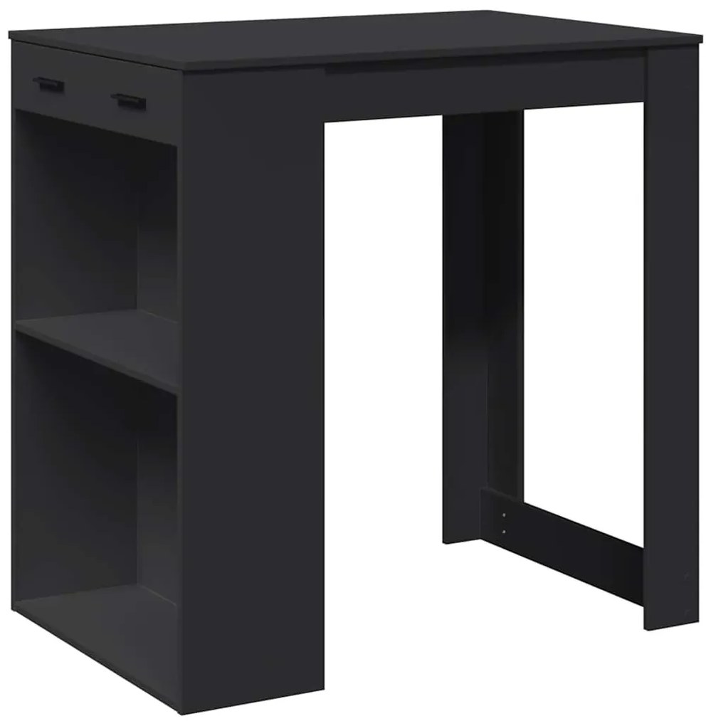 fekete szerelt fa bárasztal 102 x 70 x 103,5 cm