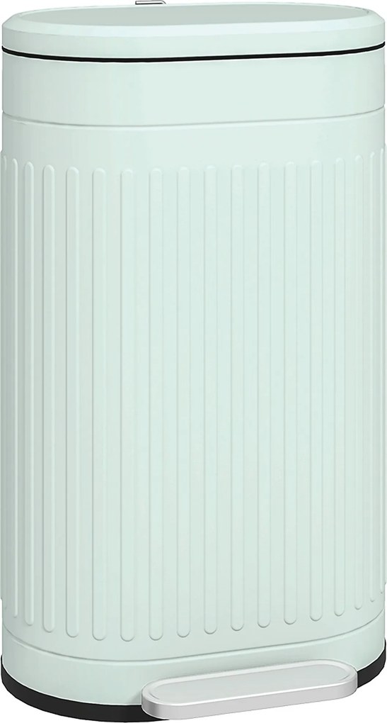 HOMCOM 30 l pedálos szemetes kivehető belső vödrövel és lassan záródó fedéllel, ujjlenyomat-álló, zöld (36,5 x 31,2 x 60,8 cm) | Aosom