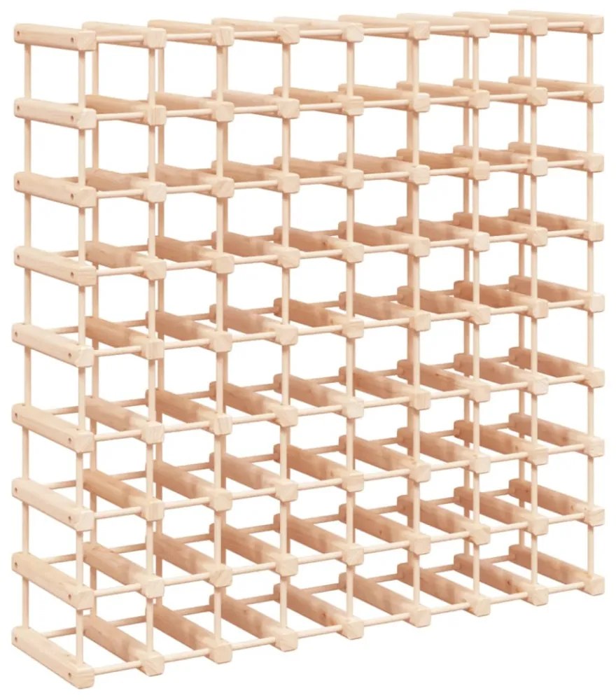 tömör fenyőfa bortartó 72 palackhoz 90,5x23x90,5 cm