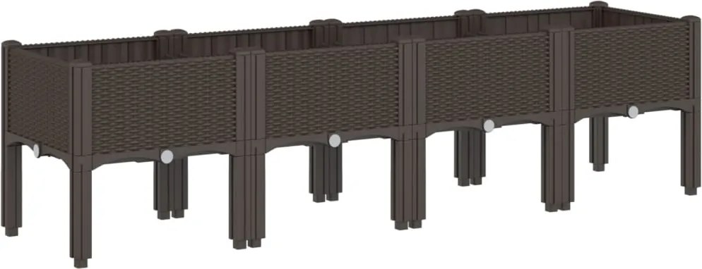 vidaXL barna PP rácsos kerti ültetőláda 160 x 40 x 42 cm