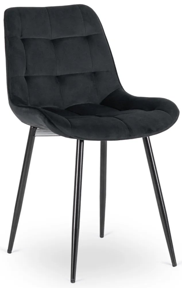Krzesło CHRIS Czarne Welurowe