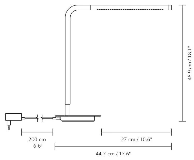 Fekete fém LED dimmelhető asztali lámpa (magasság 46 cm) Omni Table – UMAGE