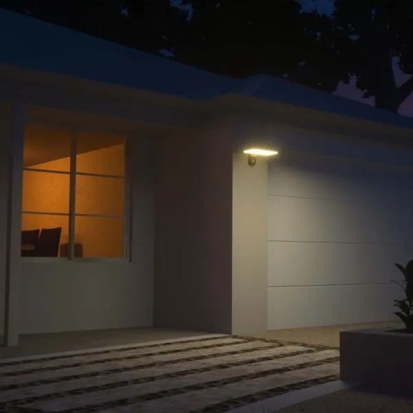 LED napelemes fali lámpa szenzorral LED/15W/3,2V 4000K/6000K IP65 fekete