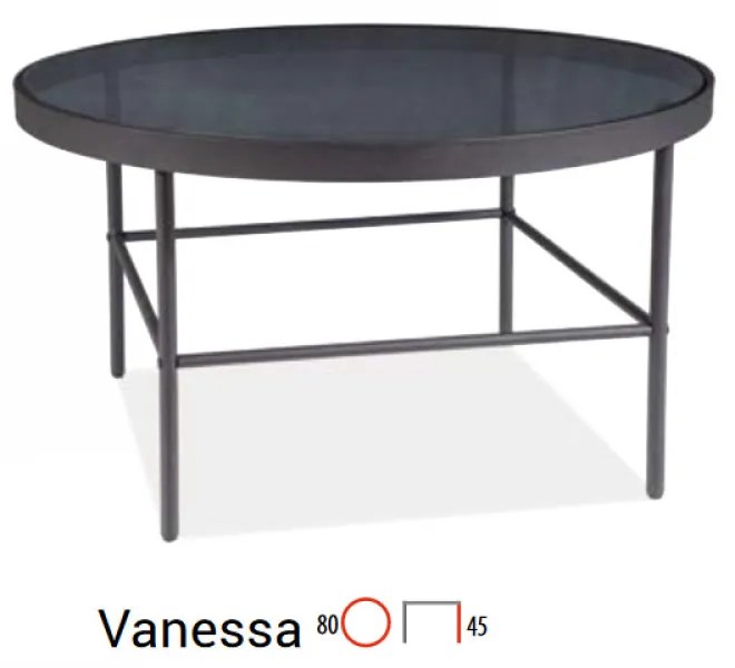 Vanessa fekete dohányzóasztal 80cm