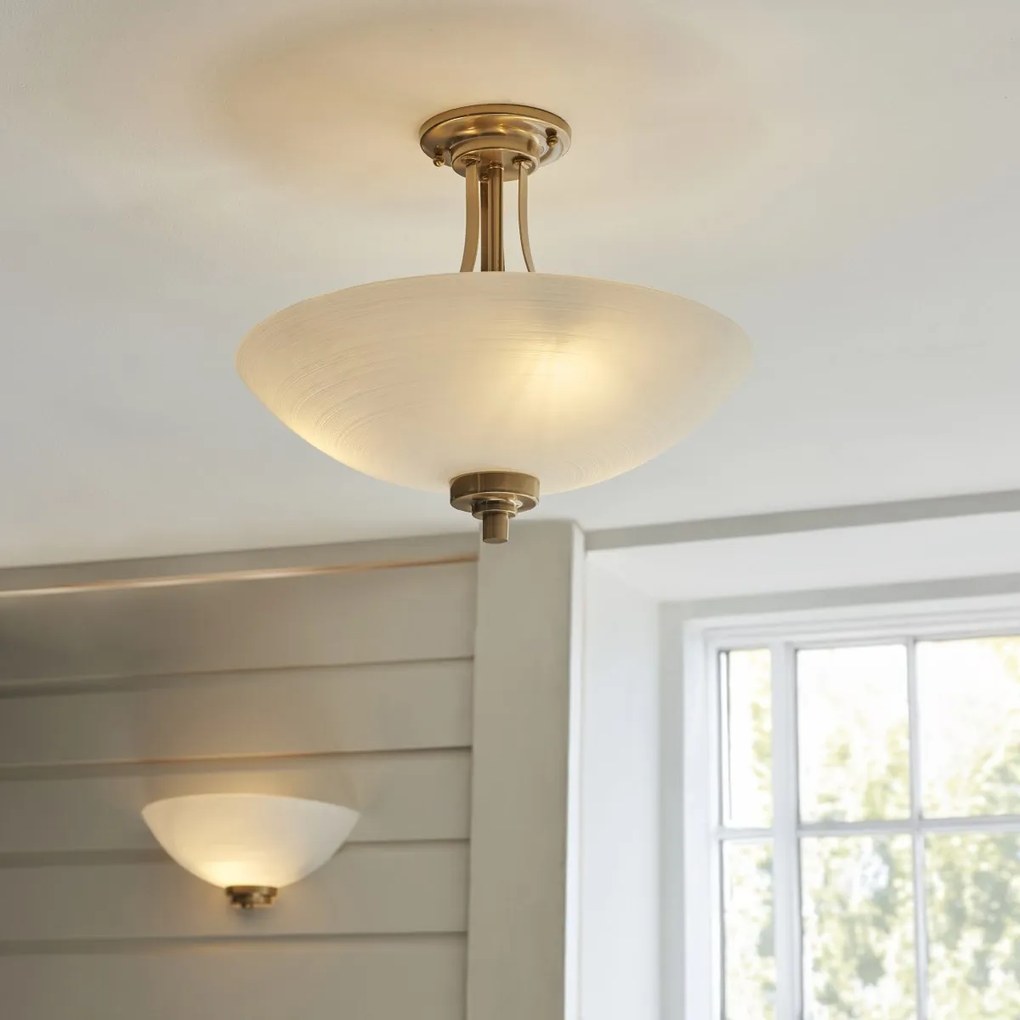 Endon glamour modern fali lámpa welles antik sárgaréz fehér end112439