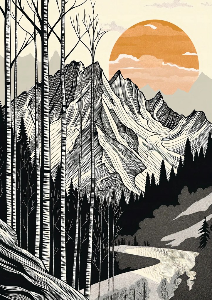 Poszter 42x59,4cm Hegyi fa