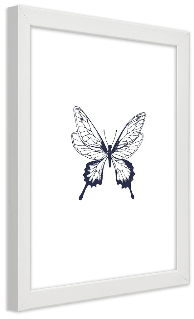 Gario Poszter rajzolt pillangó A keret színe: Fekete, Méret: 20 x 30 cm