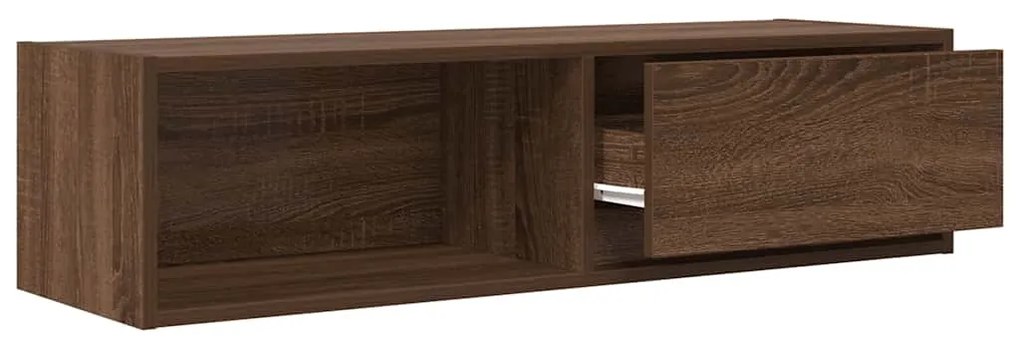 barna tölgy színű szerelt fa TV-szekrény 100x31x25,5cm