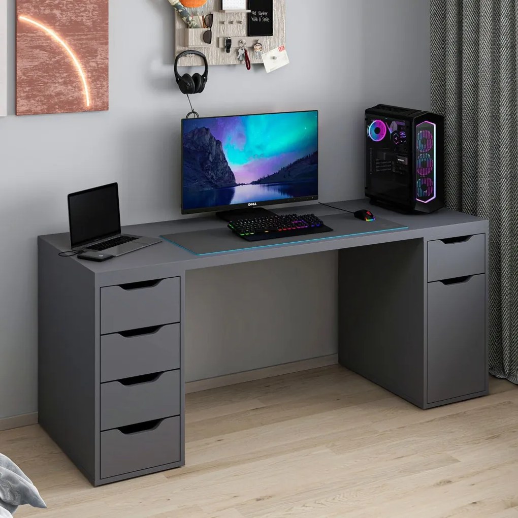 Alen 180cm 5 Drawer Cabinet - Anthracite