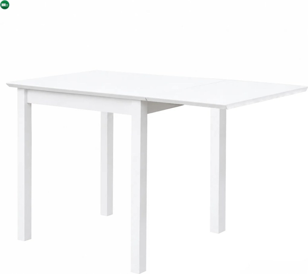 Étkezőgarnitúra bővíthető asztallal, fehér/szürke, BJORK 1+4