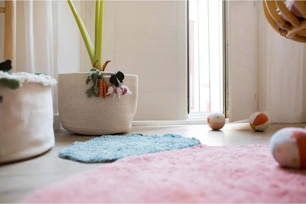 Krémszínű textil játéktároló kosár ø 30x23 cm Veggies – Lorena Canals