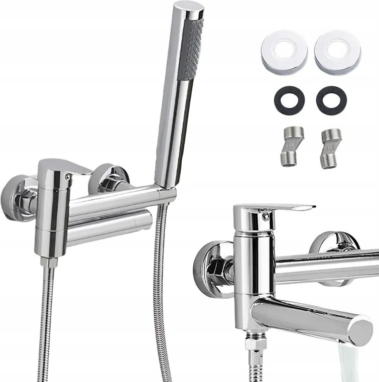 Kádtöltő Csaptelep Forgatható Króm Fürdőszobai Univerzális