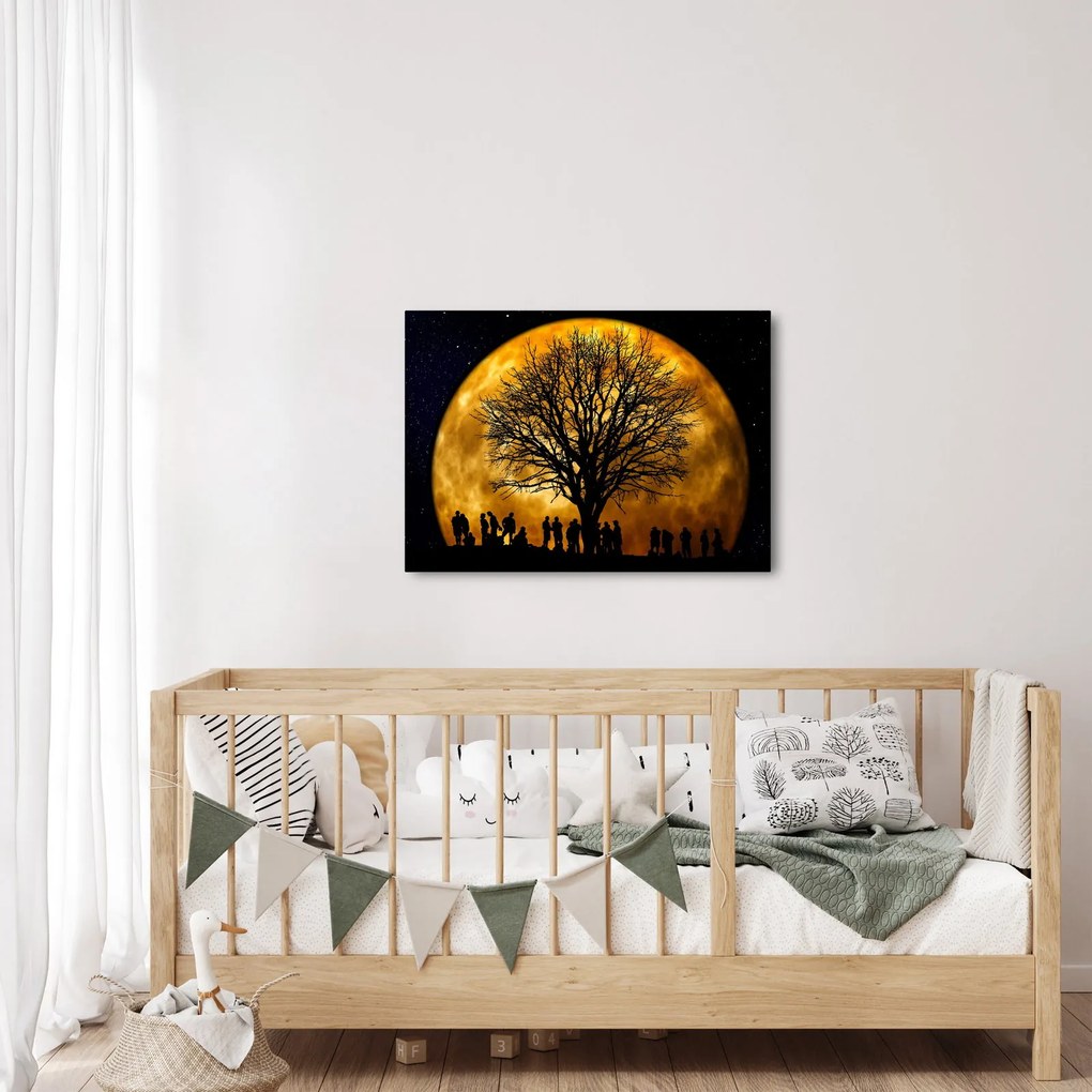 Holdok és sziluettek képe (70x50 cm)