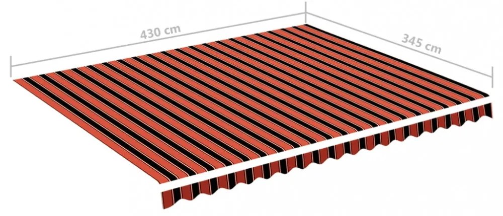 narancssárga és barna csere napellenző ponyva 4,5 x 3,5 m