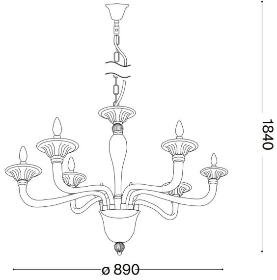 Ideal Lux - Csillár láncon BRIGITTA 8xE14/40W/230V átm. 89 cm réz