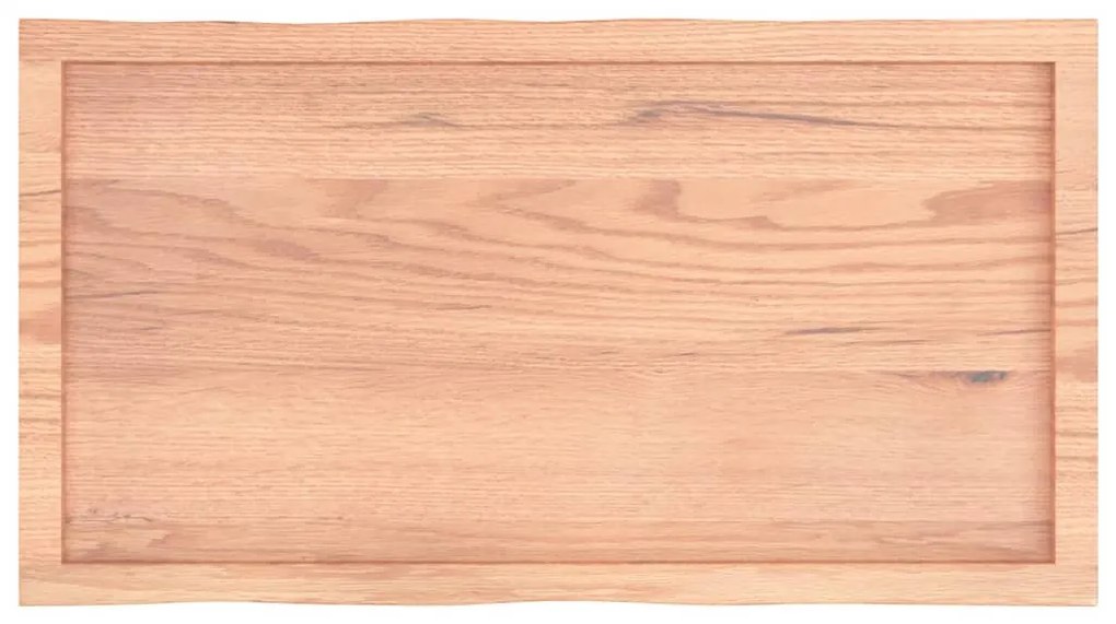 világosbarna asztallap 100x50x(2-4)cm kezelt tömör élőszegélyes