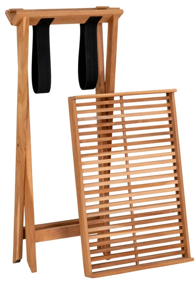 Rendo tálcás kisasztal, teak fa, natúr, 60x40x70 cm