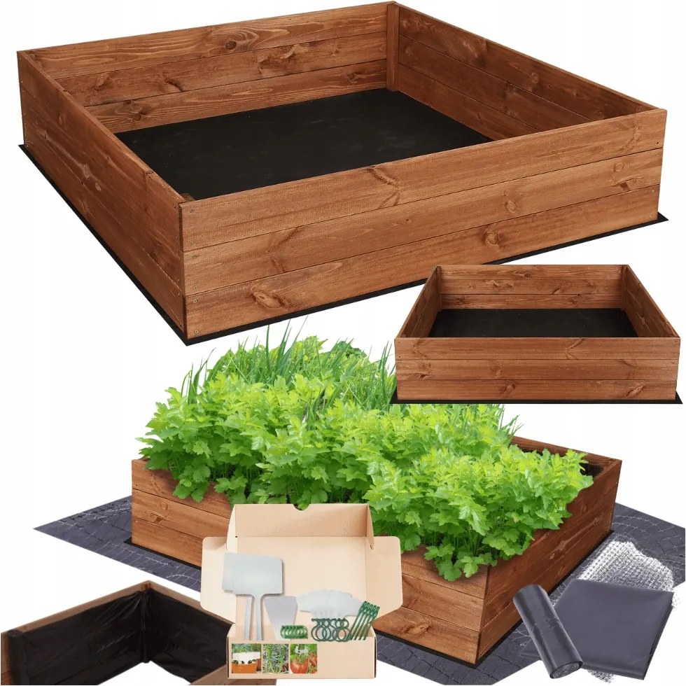 Ágyás magasított impregnáló láda zöldséges láda herbárium 27x90x80