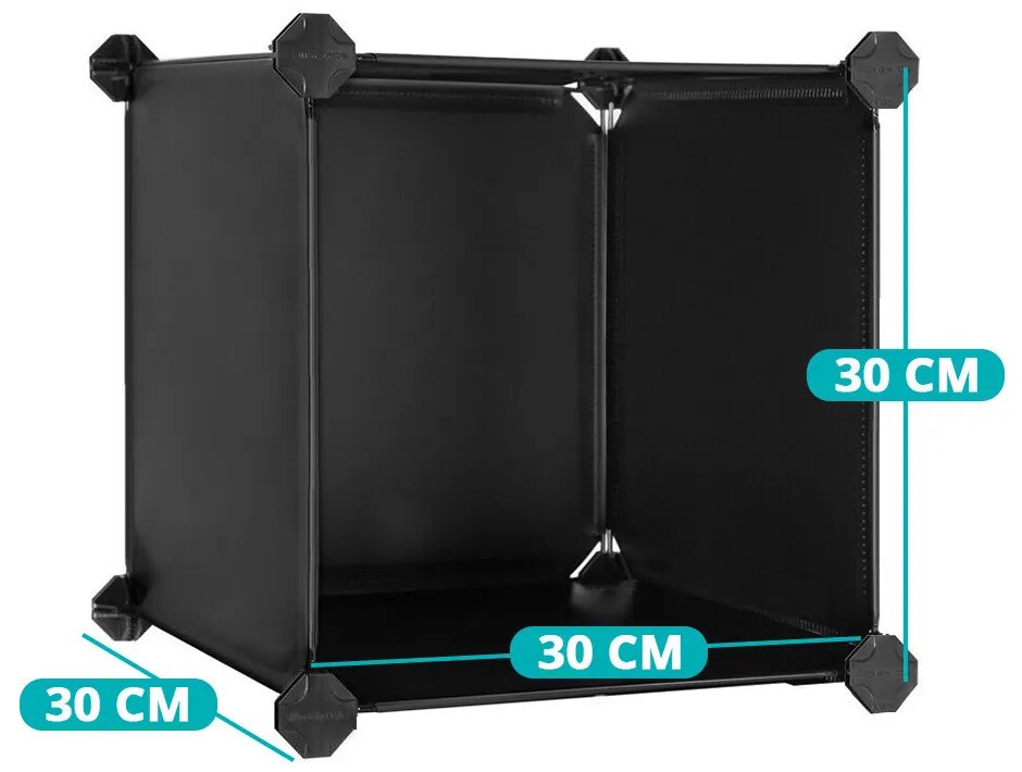 Kombinálható tároló kocka 15db, fekete