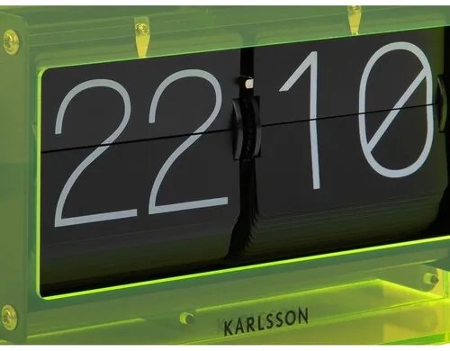 Karlsson 5976YE design fali/asztali billenő óra, zöld, 21 cm