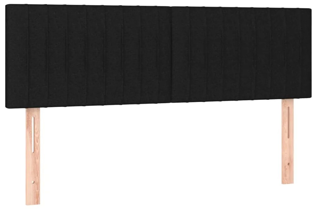 fekete szövet LED-es fejtámla 144x5x78/88 cm